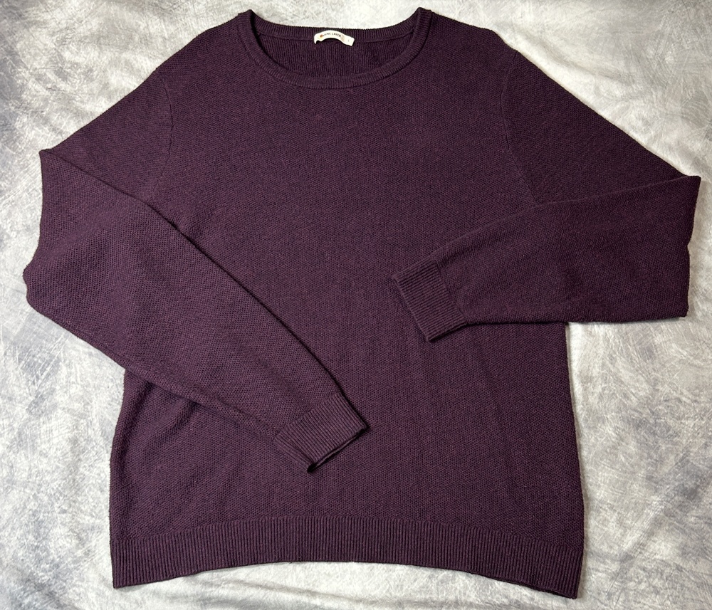 Marine Layer Sweater Mens Large Purple Knit Merino Wool Crewneck Pullover